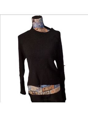Alloy Apparel Black Open Back Twist Long Sleeve Sweater Size XXL